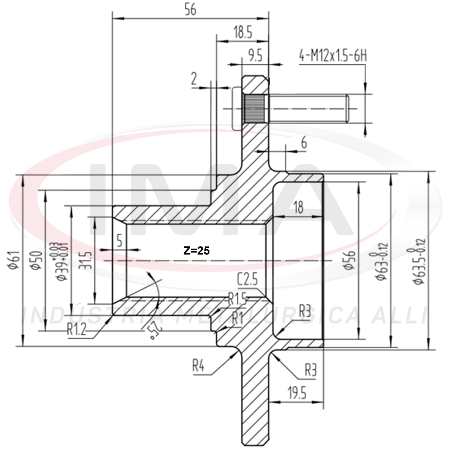 Cubo de Roda Dianteiro (forjado) (Unificado com AL-11 e AL-31)