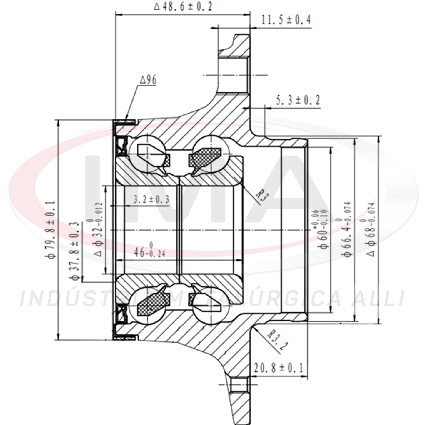 Rear Wheel Hub with Bearing (forged)
