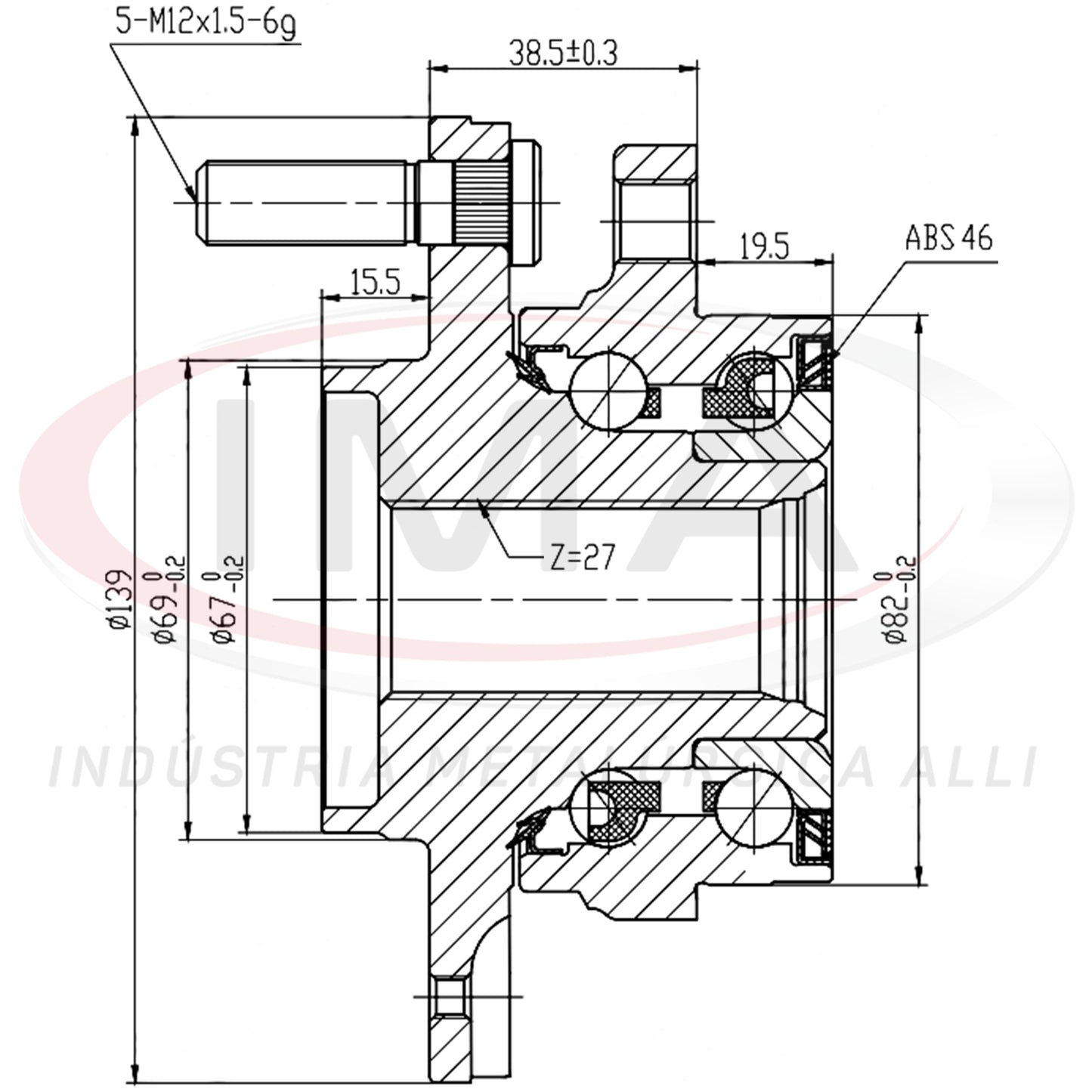 Cubo de Roda Dianteiro com Rolamento (forjado)
