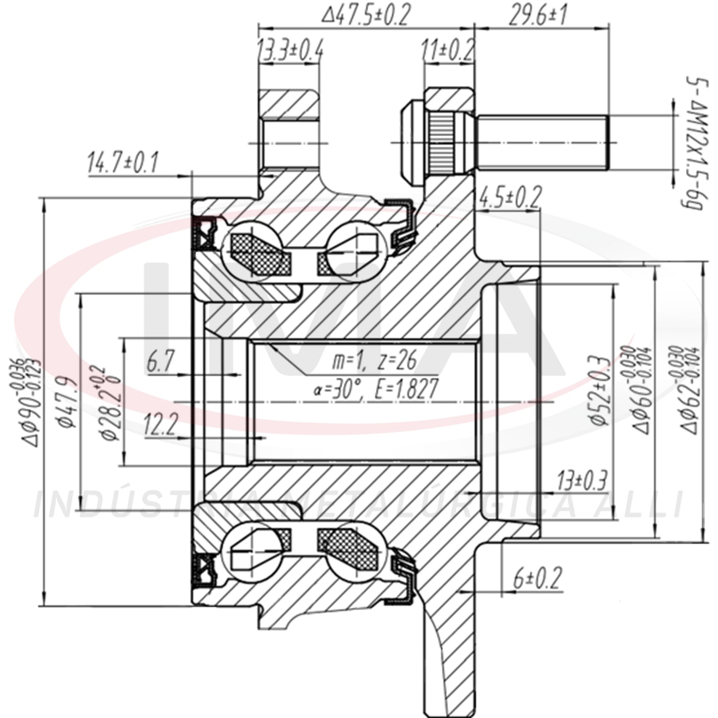 Front Wheel Hub with Bearing (forged)