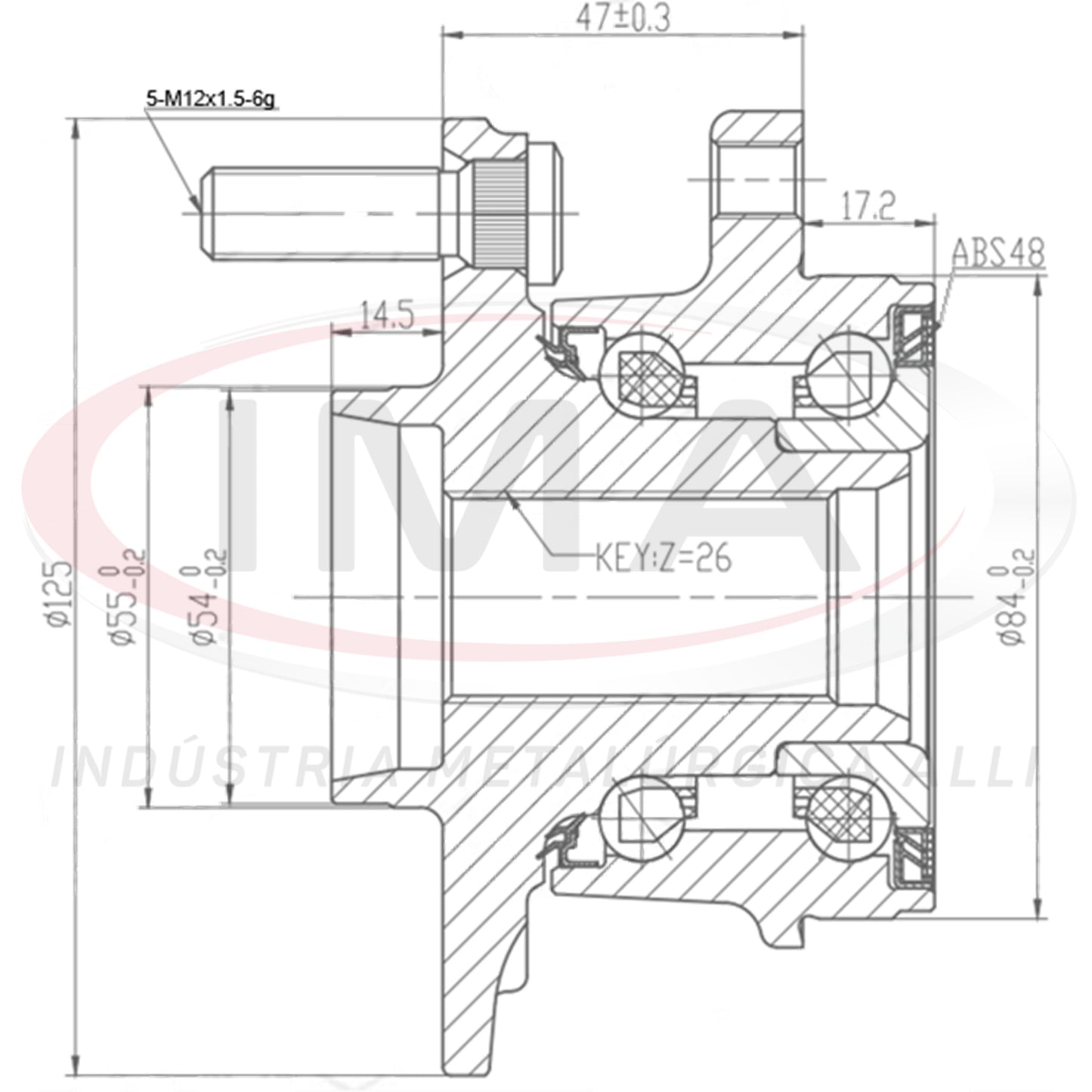 Front Wheel Hub (forged) with Bearing