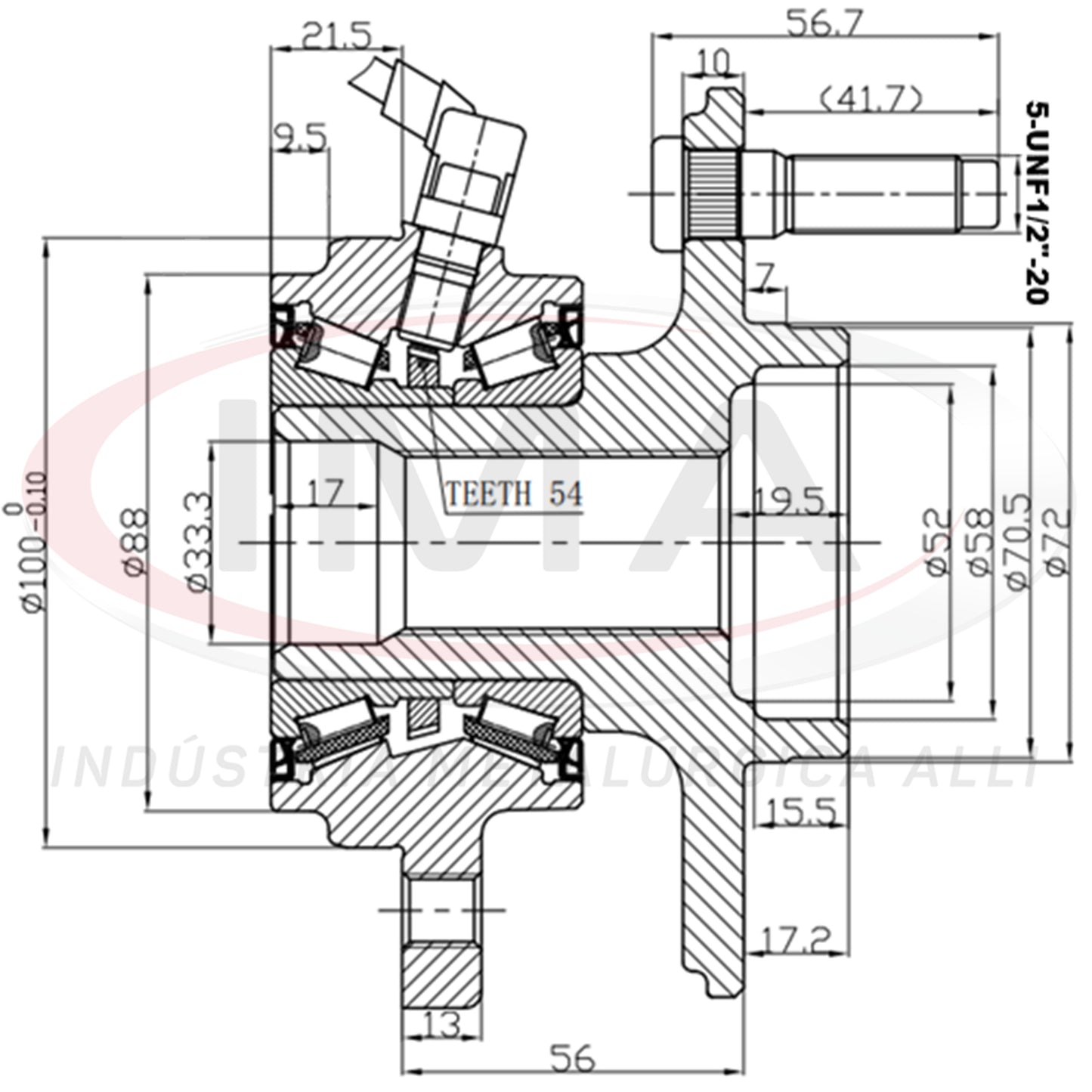 Front Wheel Hub with Bearing (forged)