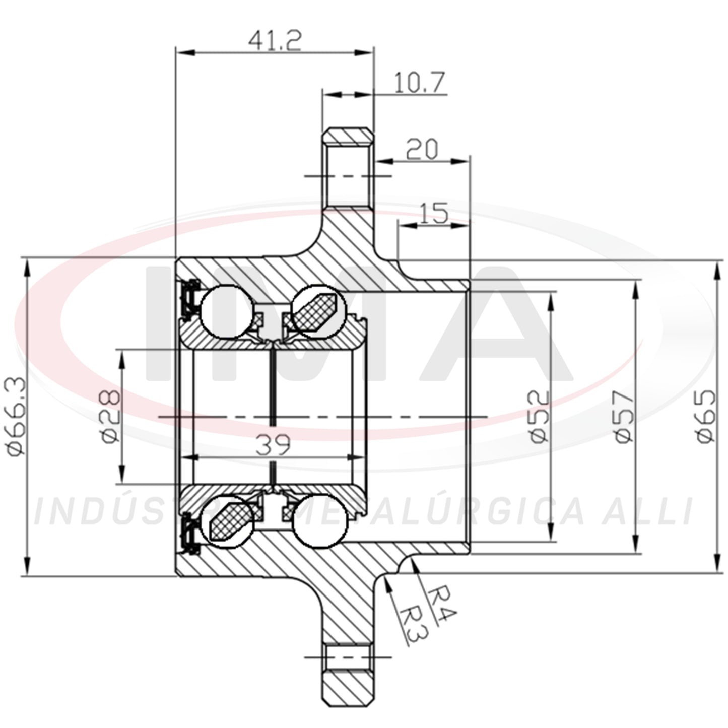 Rear Wheel Hub with Bearing (forged)