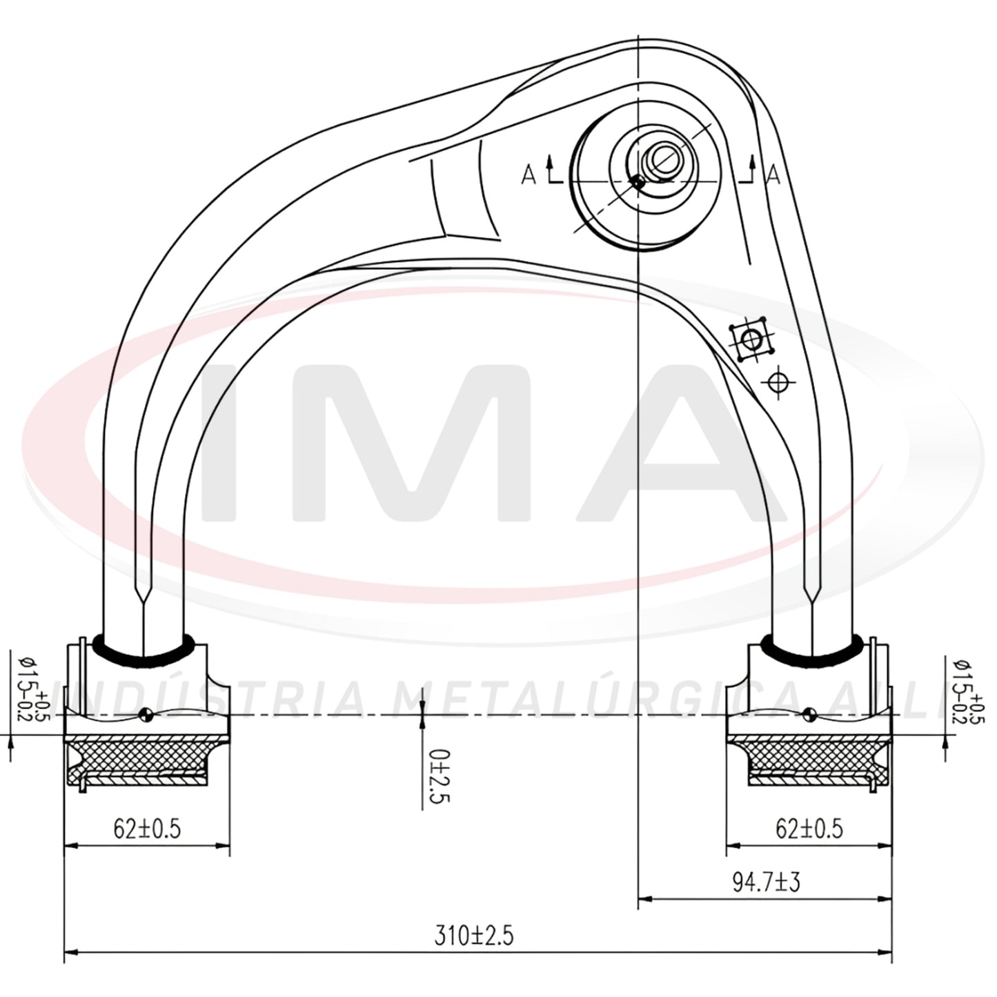Brazo de suspensión superior delantero - Lado izquierdo - Con bujes / Con rótula