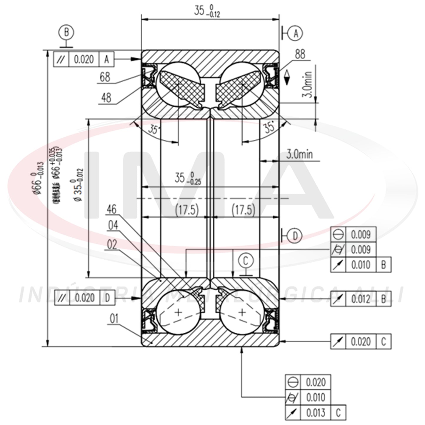 Rolamento de Roda Dianteira c/ABS DUPLO