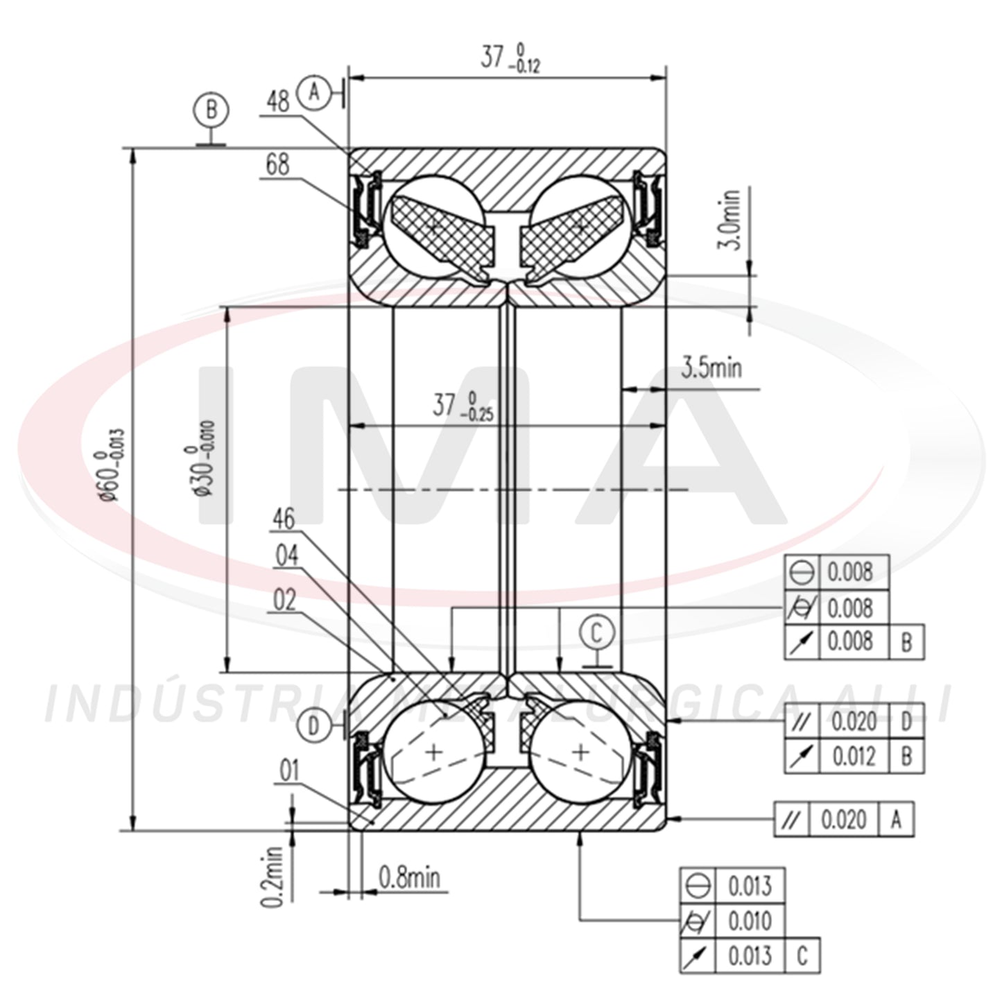 Double Front and Rear Wheel Bearing