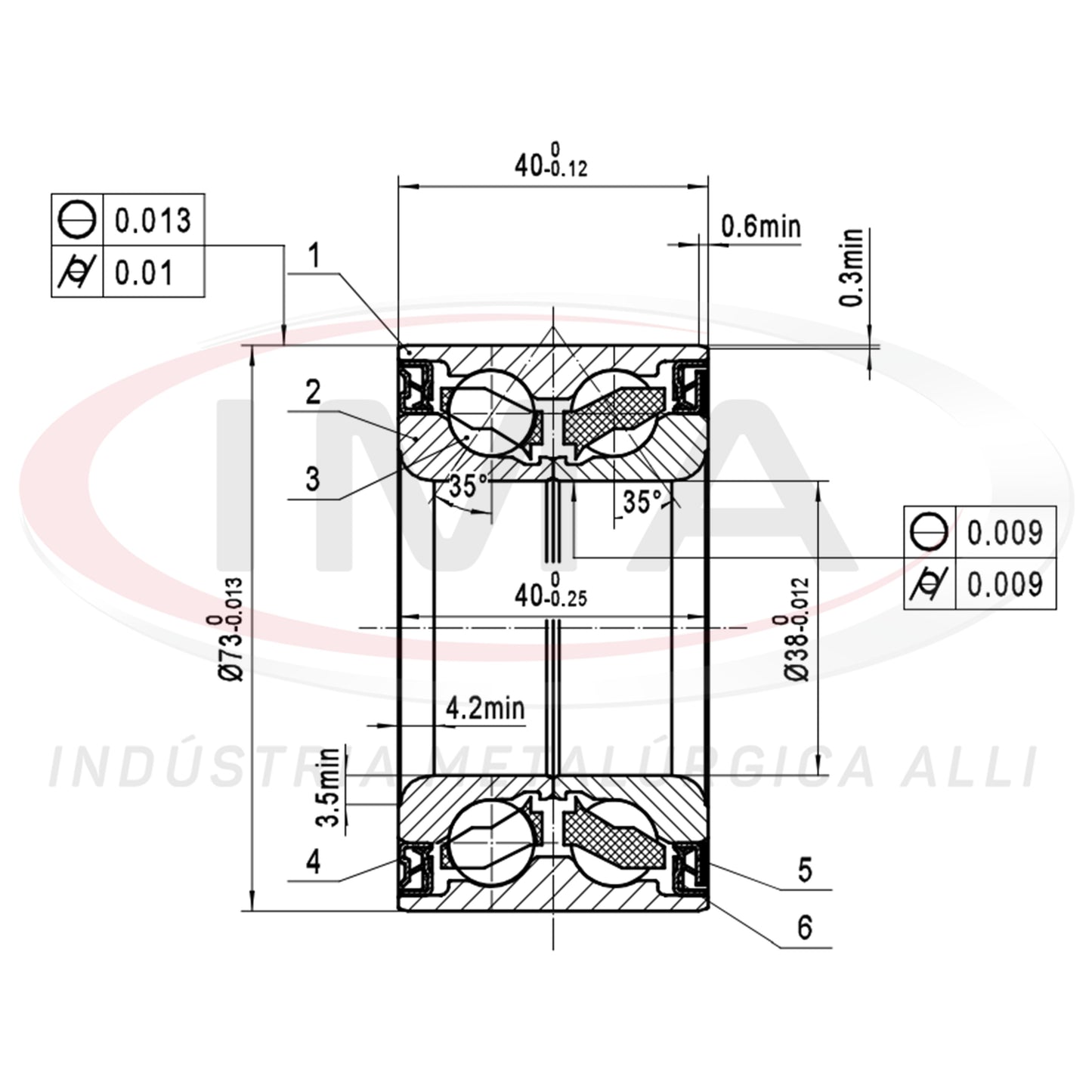 Front and Rear Wheel Bearing with Dual ABS
