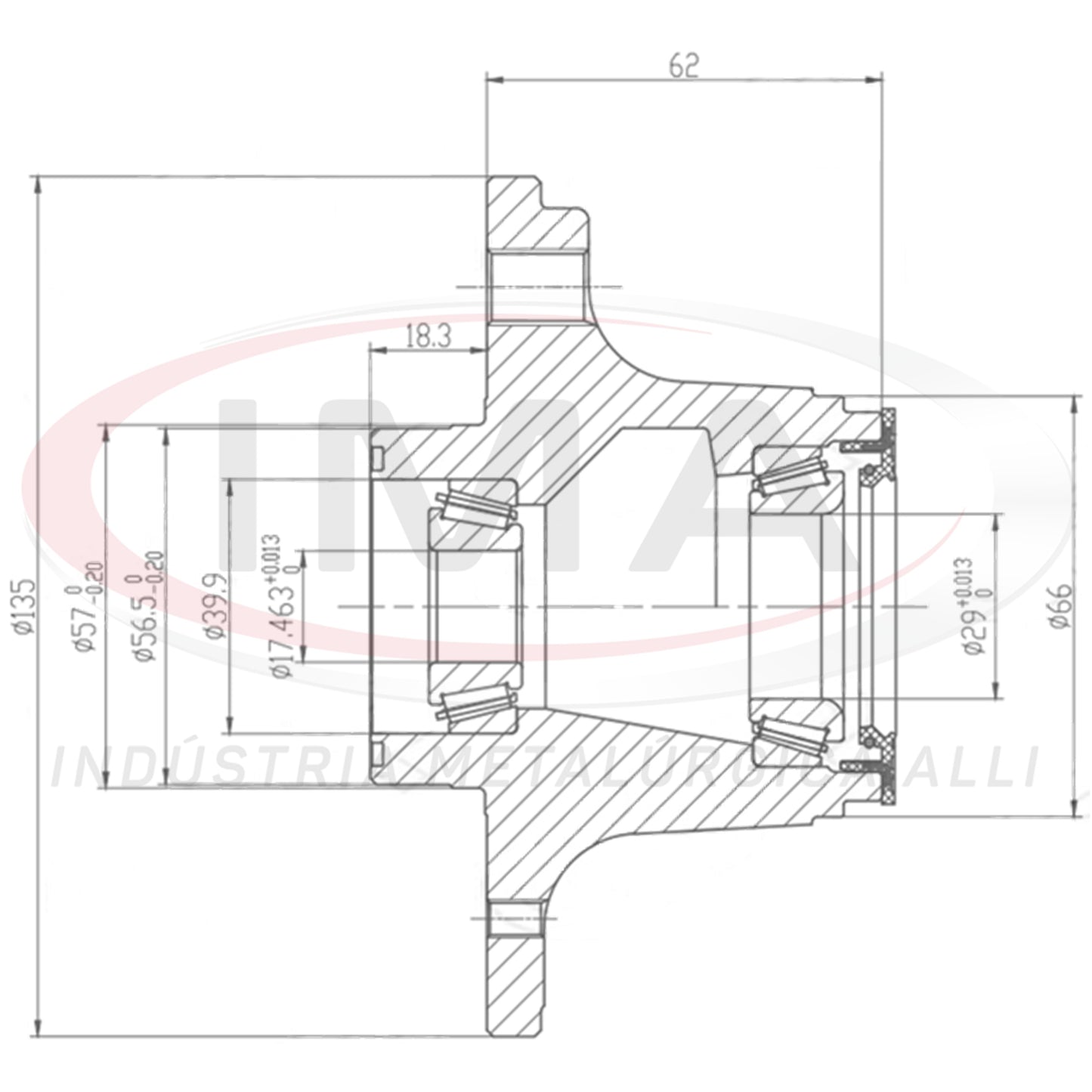 Rear Wheel Hub with Bearing