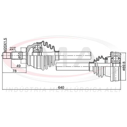 Complete Half Shaft - Left Side