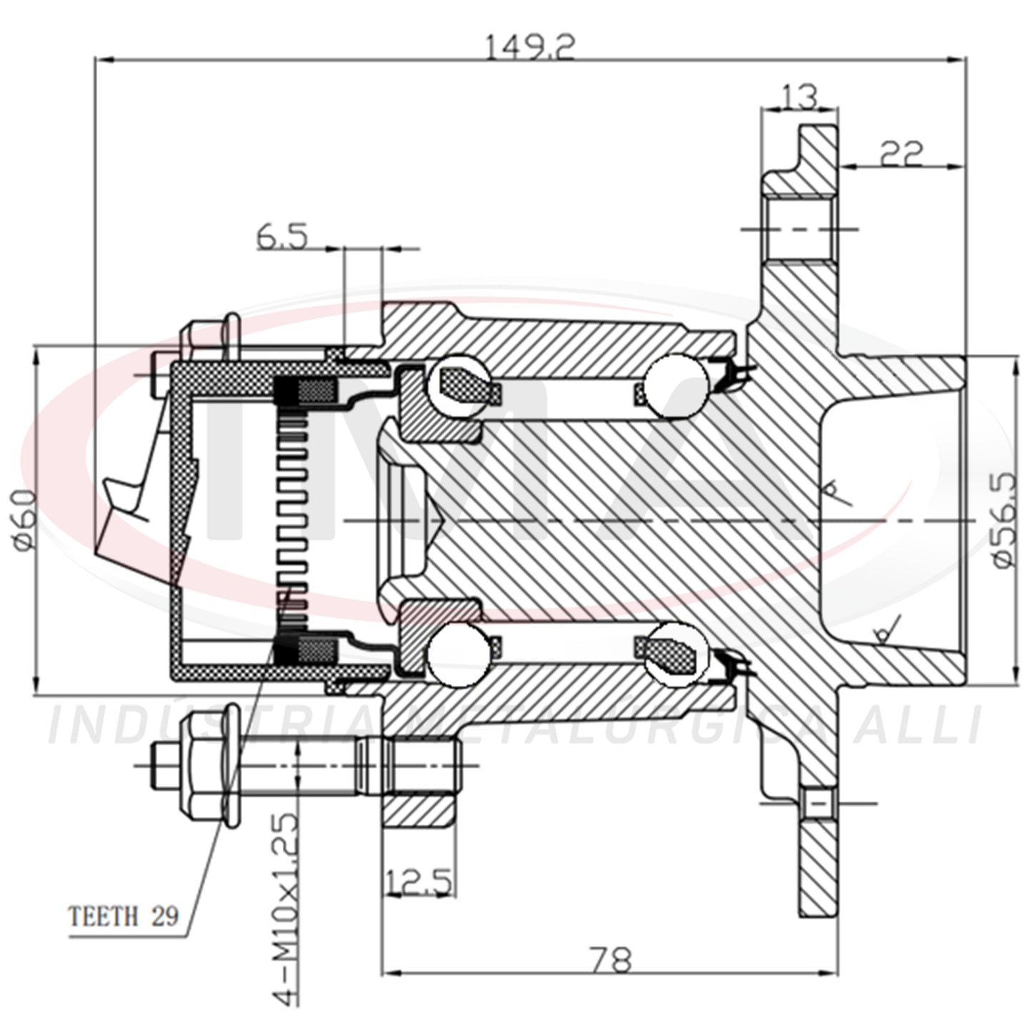 Rear Wheel Hub with Bearing (forged)