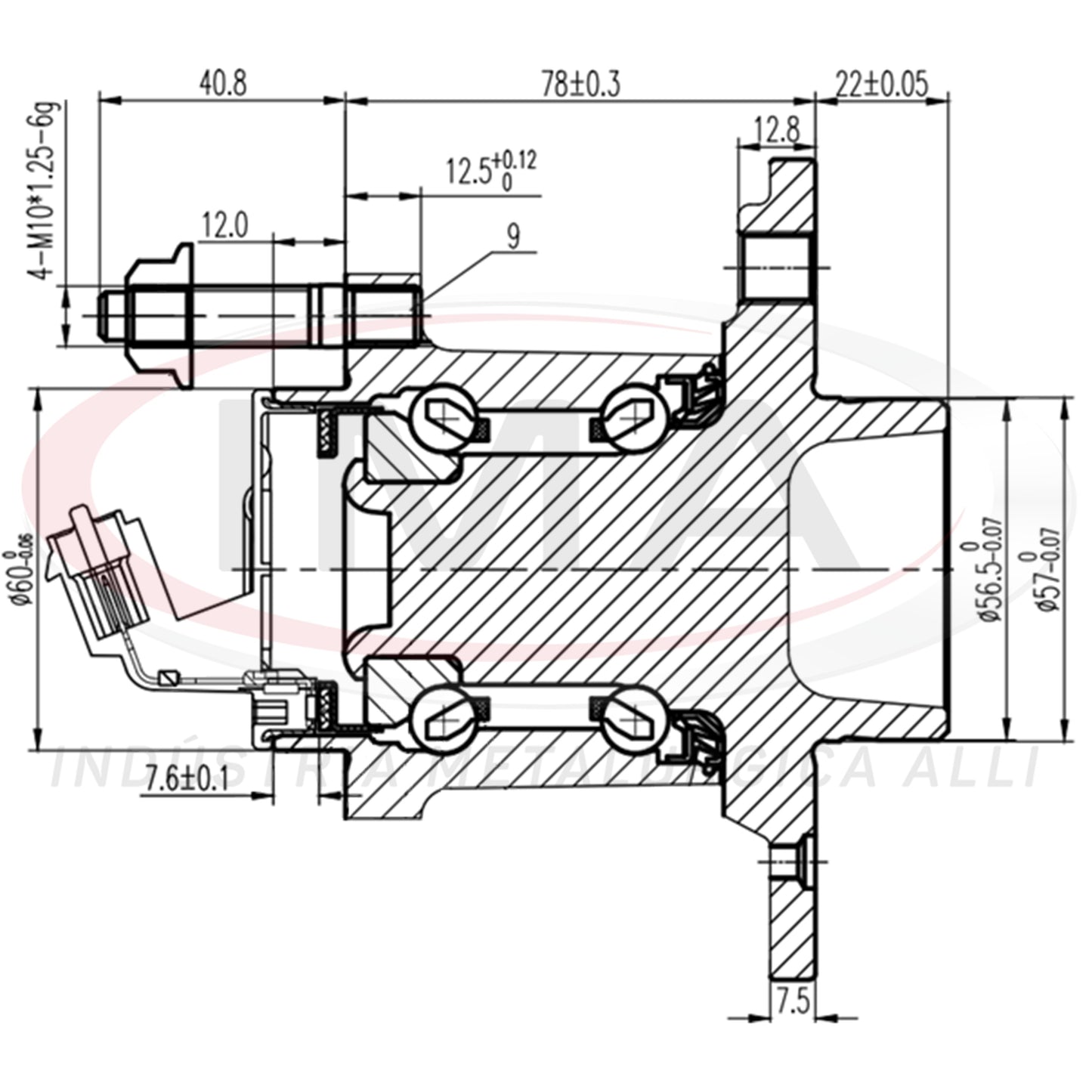 Rear Wheel Hub with Bearing (forged)