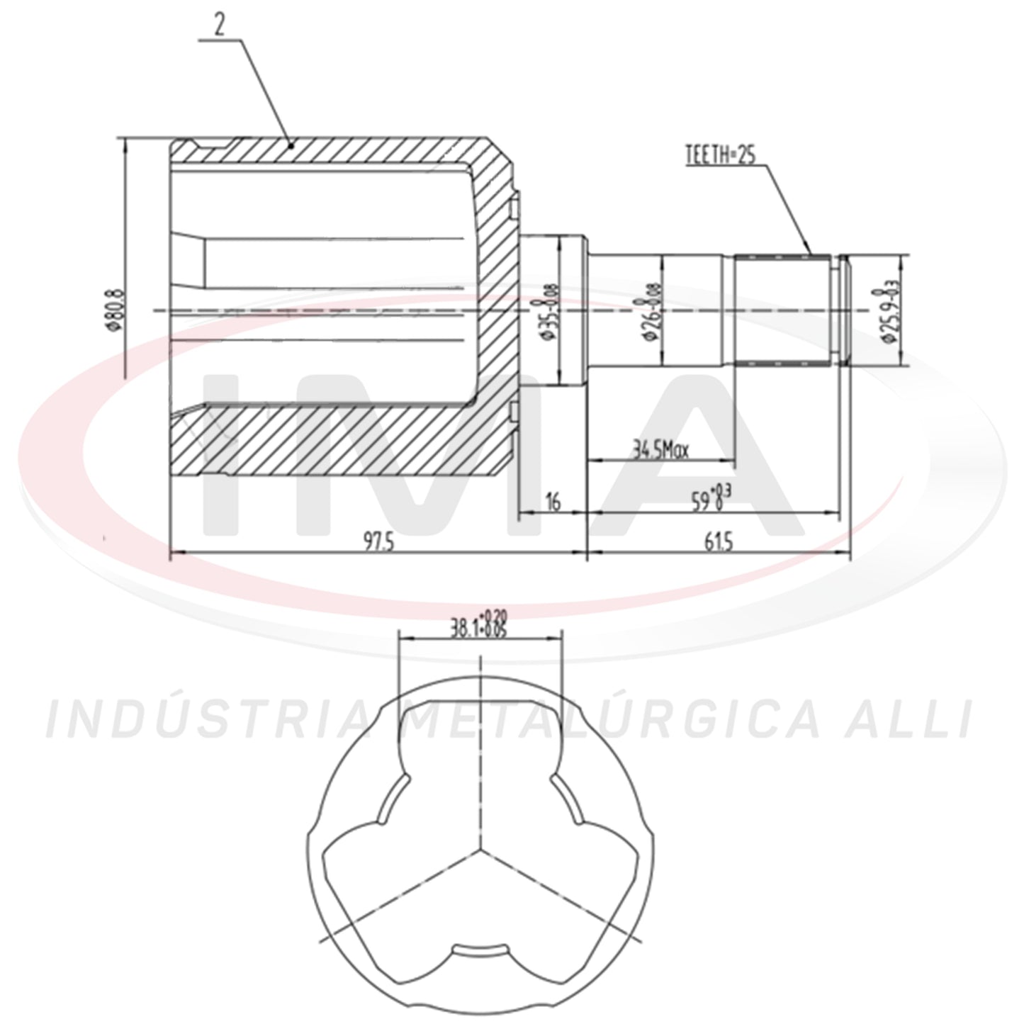Tulip Fork - Right Side (AL-953 Tripod Joint)