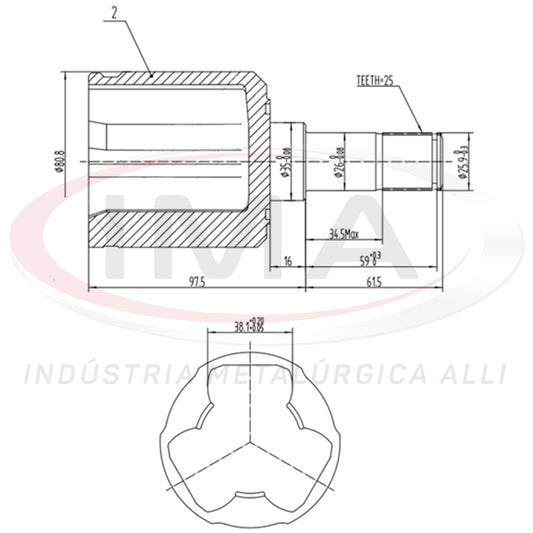 Tulip Fork - Right Side (AL-953 Tripod Joint)