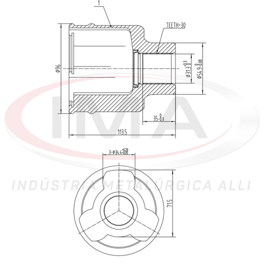 Garfo da Tulipa - Lado Direito e Esquerdo (Trizeta AL-137)