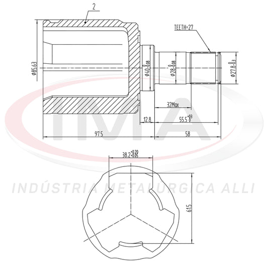 Tulip Fork - Left Side (Trizeta AL-888)