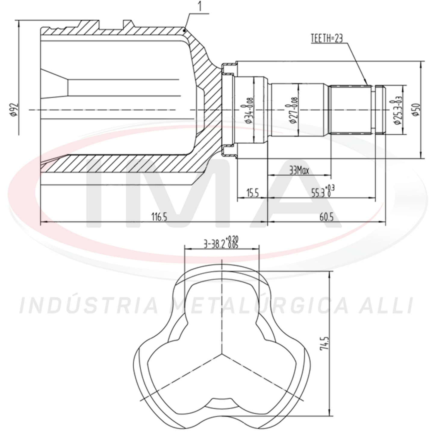 Tulip Fork - Right and Left Side (AL-873 Tripod Joint)