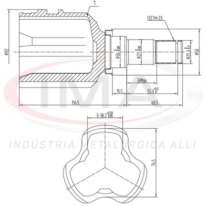 Tulip Fork - Right and Left Side (AL-873 Tripod Joint)