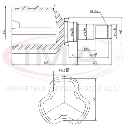 Tulip Fork - Right and Left Side (AL-873 Tripod Joint)