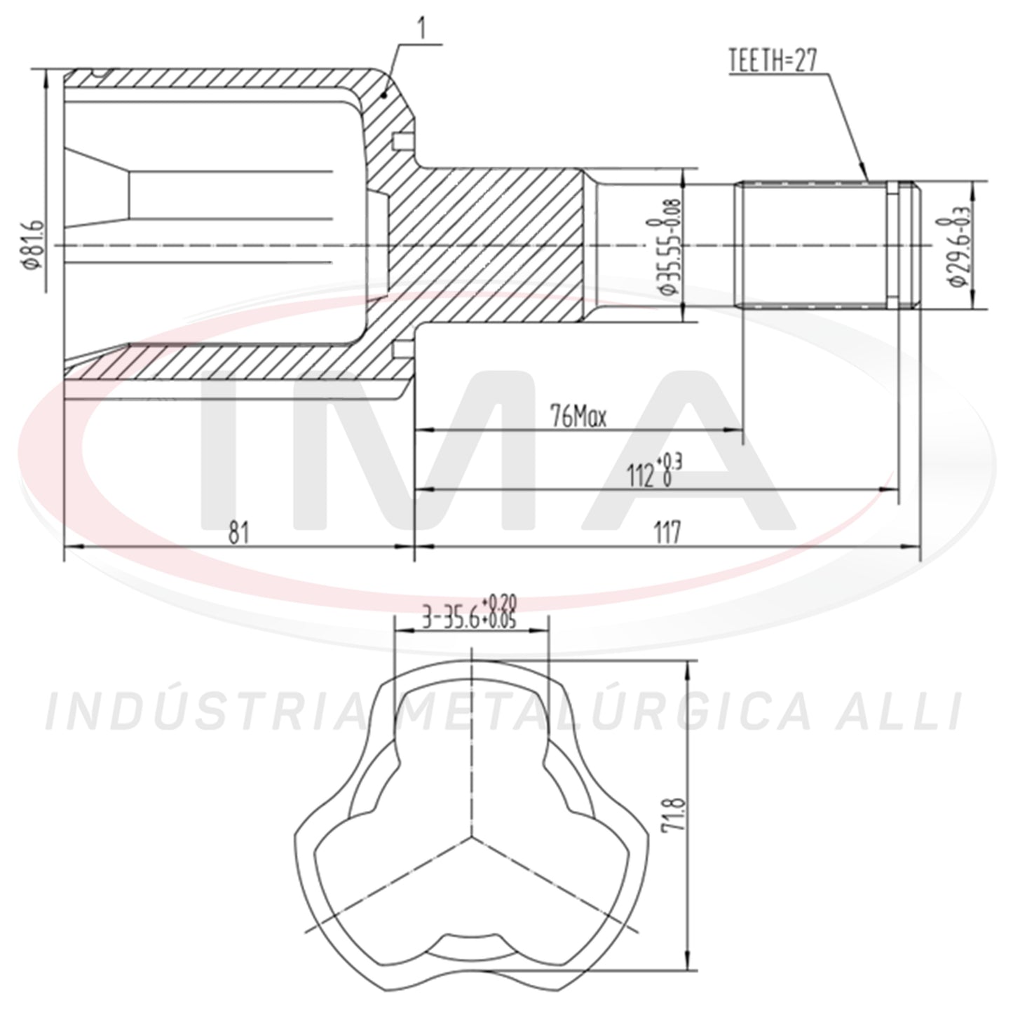 Tulip Fork - Left Side (Trizeta AL-587)