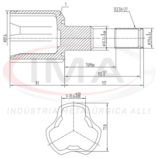 Tulip Fork - Left Side (Trizeta AL-587)