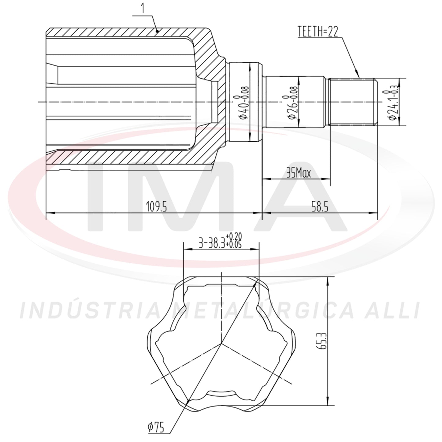 Tulip Fork - Left Side (AL-513 Tripod Joint)
