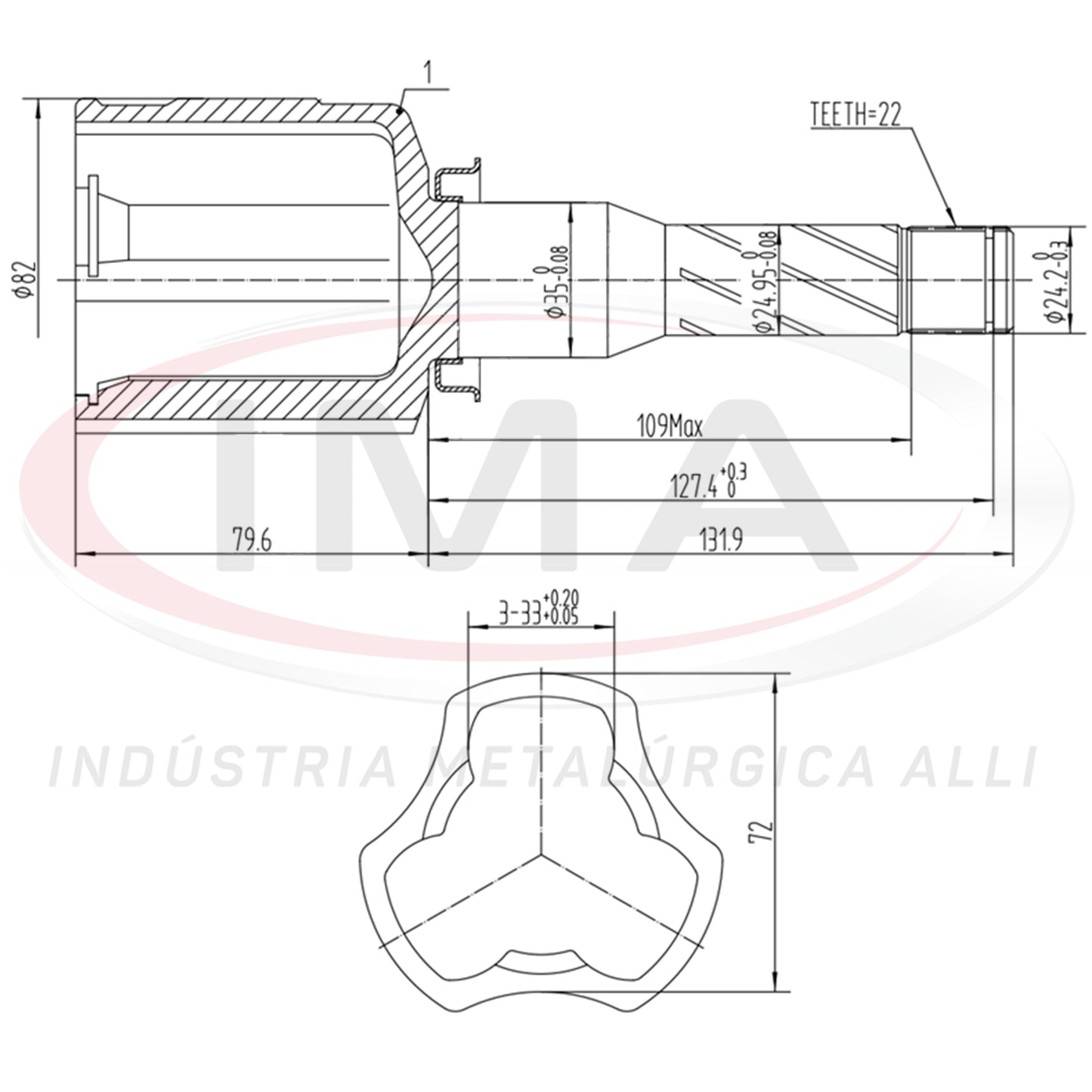 Tulip Fork - Left Side (Trizeta AL- 580)