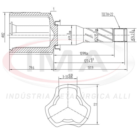 Tulip Fork - Left Side (Trizeta AL- 580)