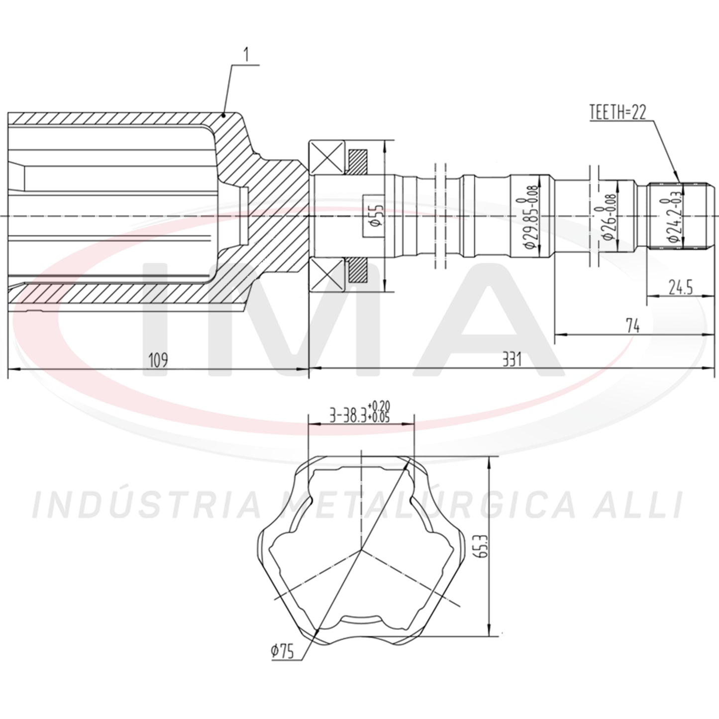 Tulip Fork - Right Side (AL-513 Tripod Joint)