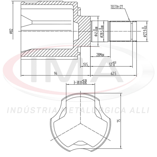 Tulip Fork - Left Side (Trizeta AL- 584)
