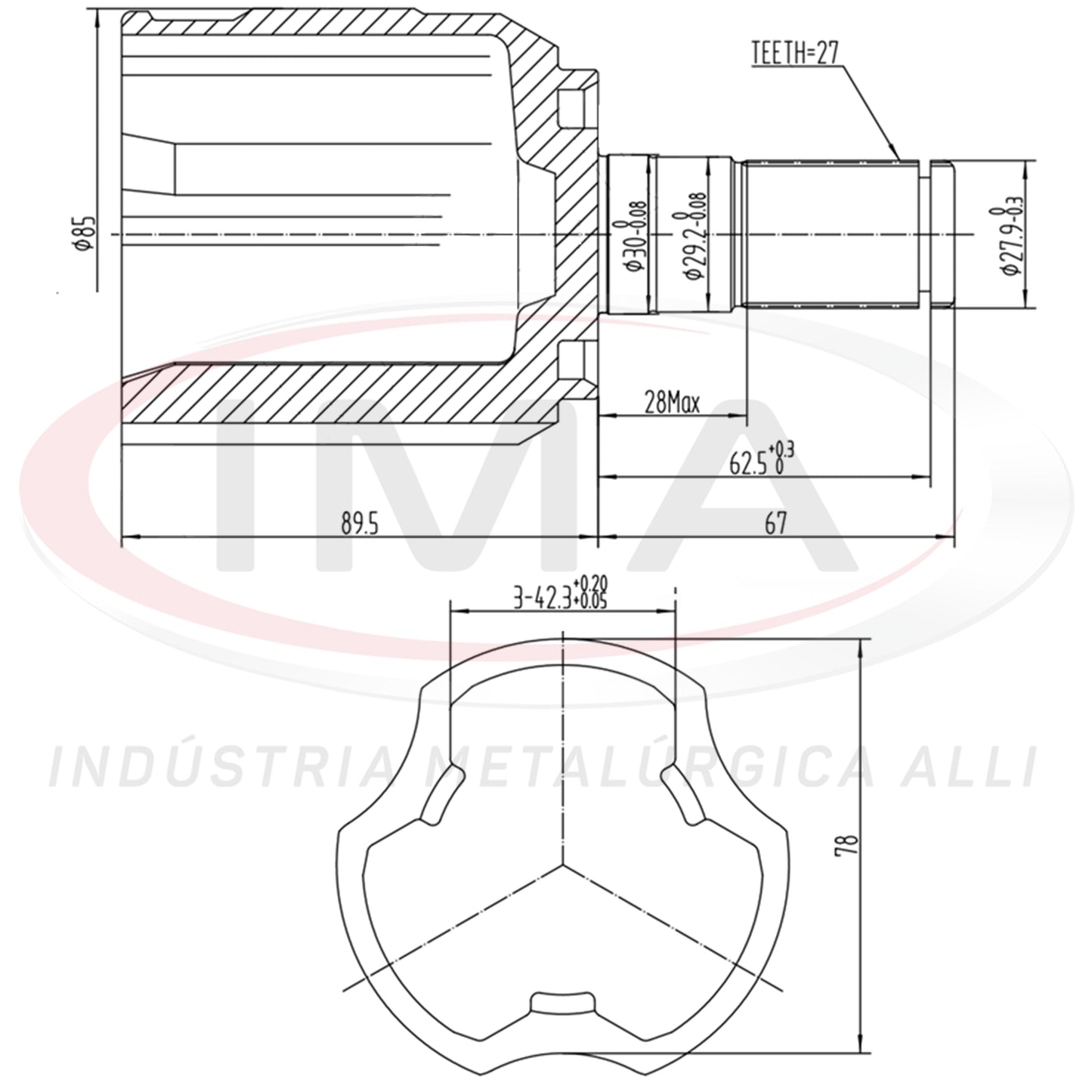 Tulip Fork - Right and Left Side (AL-590 Tripod Joint)