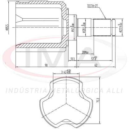 Tulip Fork - Right and Left Side (AL-591 Tripod Joint)