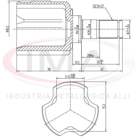 Tulip Fork - Right and Left Side (AL-591 Tripod Joint)