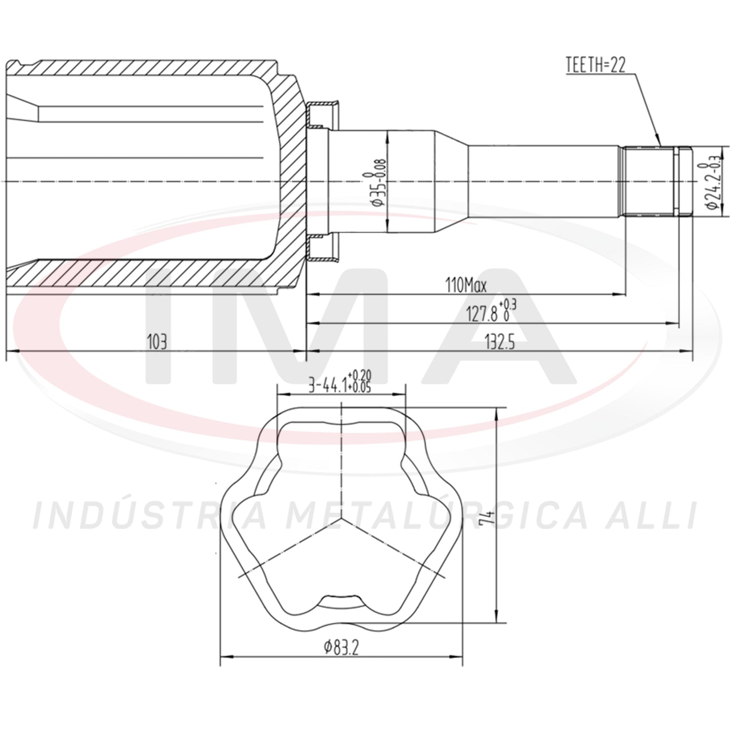 Tulip Fork - Left Side (Trizeta AL-593)