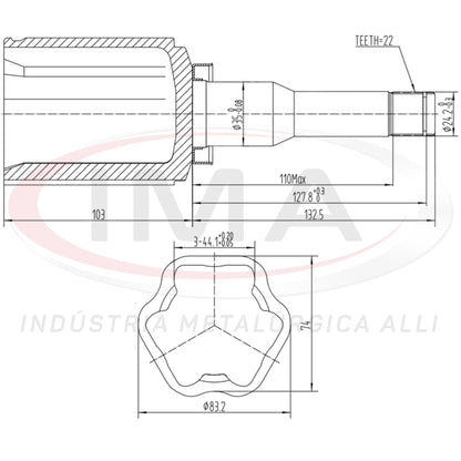 Tulip Fork - Left Side (Trizeta AL-593)