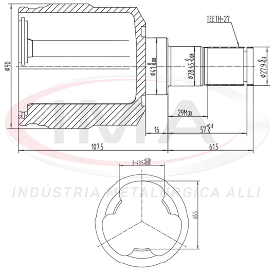 Tulip Fork - Left Side (Trizeta AL-594)