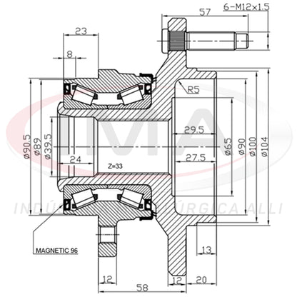 Front Wheel Hub with Bearing (forged)
