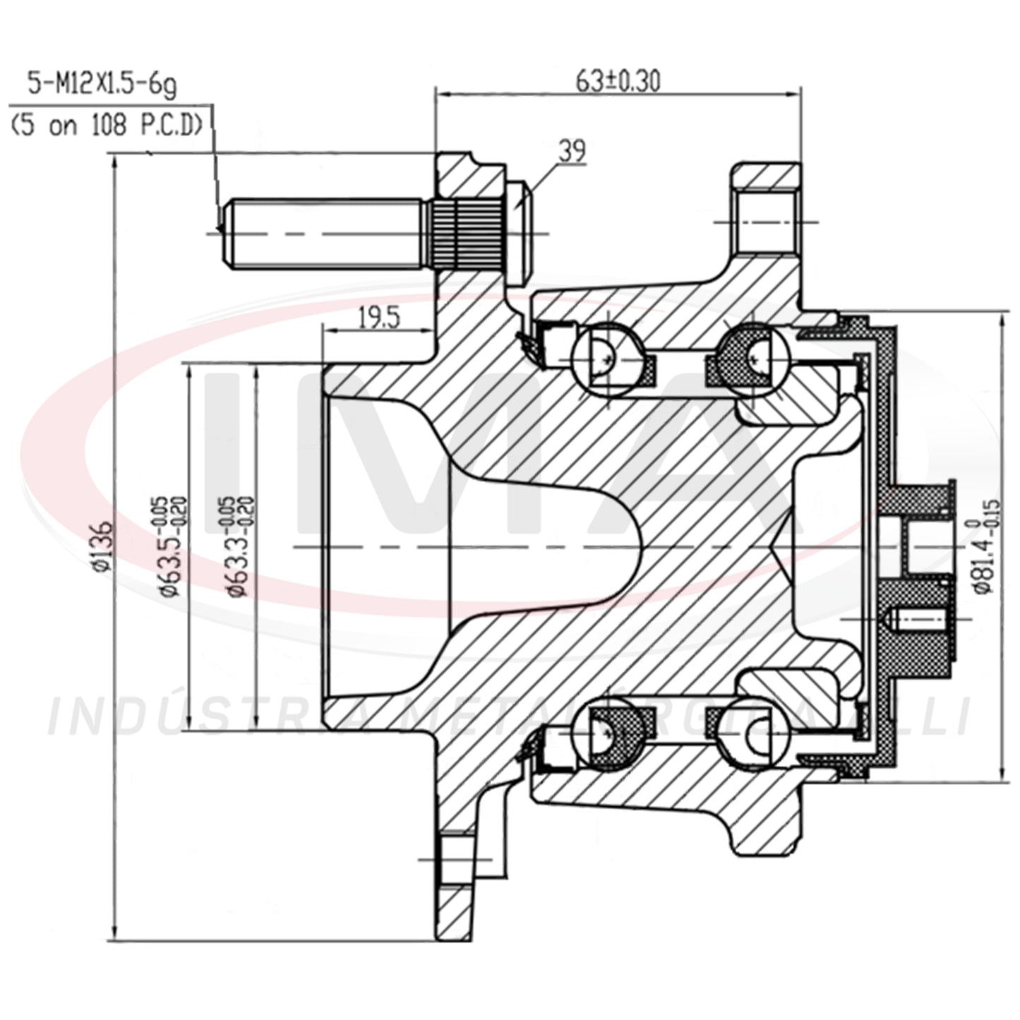 Rear Wheel Hub with Bearing (forged)