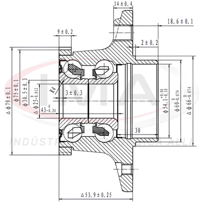 Rear Wheel Hub with Bearing (forged)