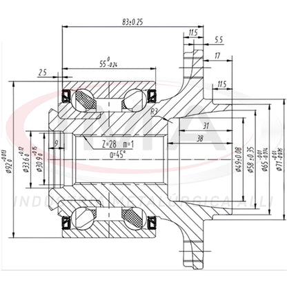 Rear Wheel Hub with Bearing