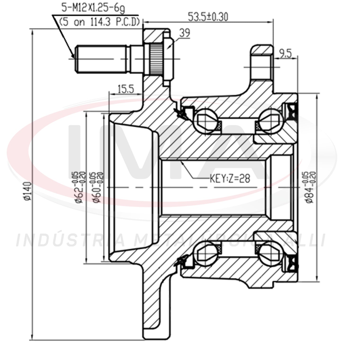 Front and Rear Wheel Hub with Bearing (forged)