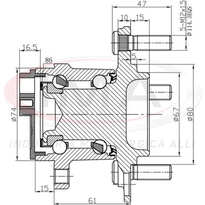 Rear Wheel Hub with Bearing (forged)