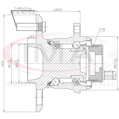 Rear Wheel Hub with Bearing (forged)