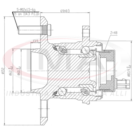 Rear Wheel Hub with Bearing (forged)