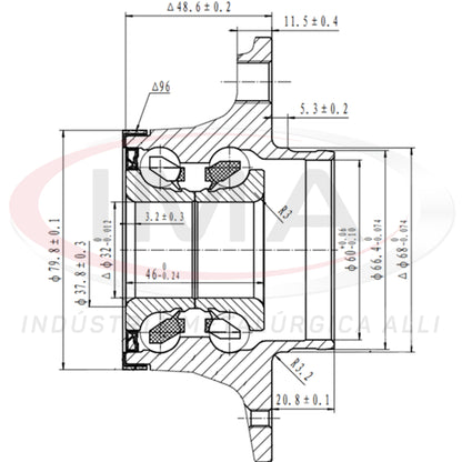 Rear Wheel Hub with Bearing (forged)