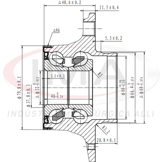 Rear Wheel Hub with Bearing (forged)