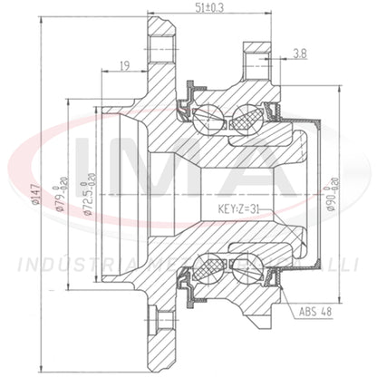 Front Wheel Hub with Bearing (forged)
