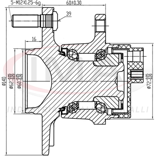 Rear Wheel Hub with Bearing (forged)