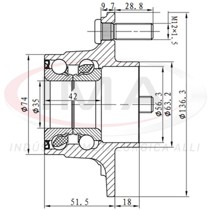 Rear Wheel Hub with Bearing (forged)