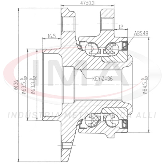 Front and Rear Wheel Hub with Bearing (forged) (Unified with AL-371)