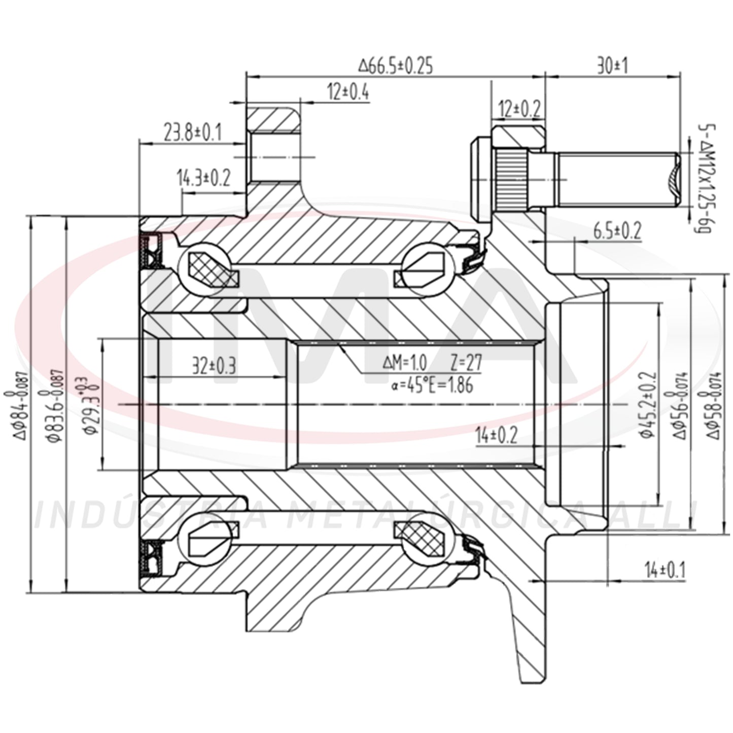 Rear Wheel Hub with Bearing (forged)